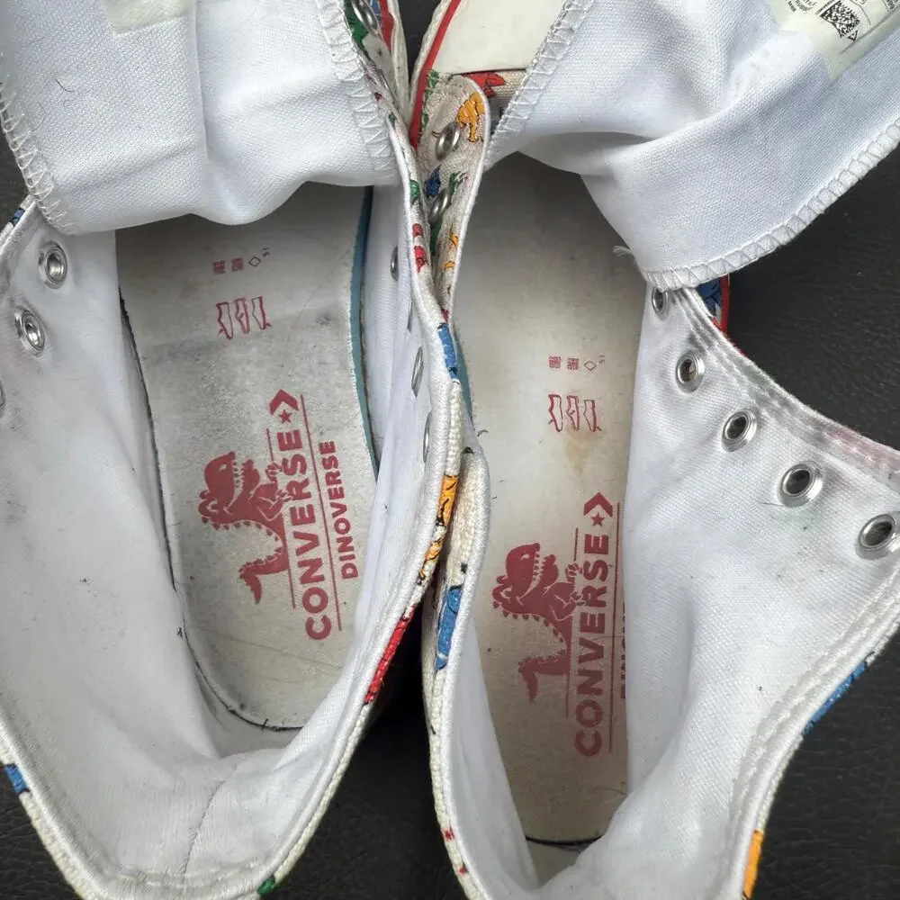 Converse Youth 3 Hightop Chuck Taylor All Star Dinosaur DINOVERSE Shoes No Laces